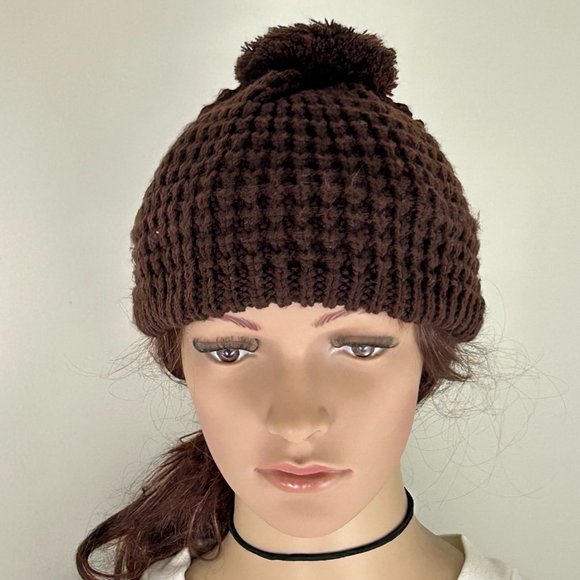 Vintage 70s Waffle Knit Stretch Thick Beret Beanie Hat Cap Unisex Winter… - Picture 6 of 8